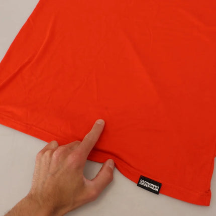 Camiseta de manga corta de modal naranja con cuello redondo