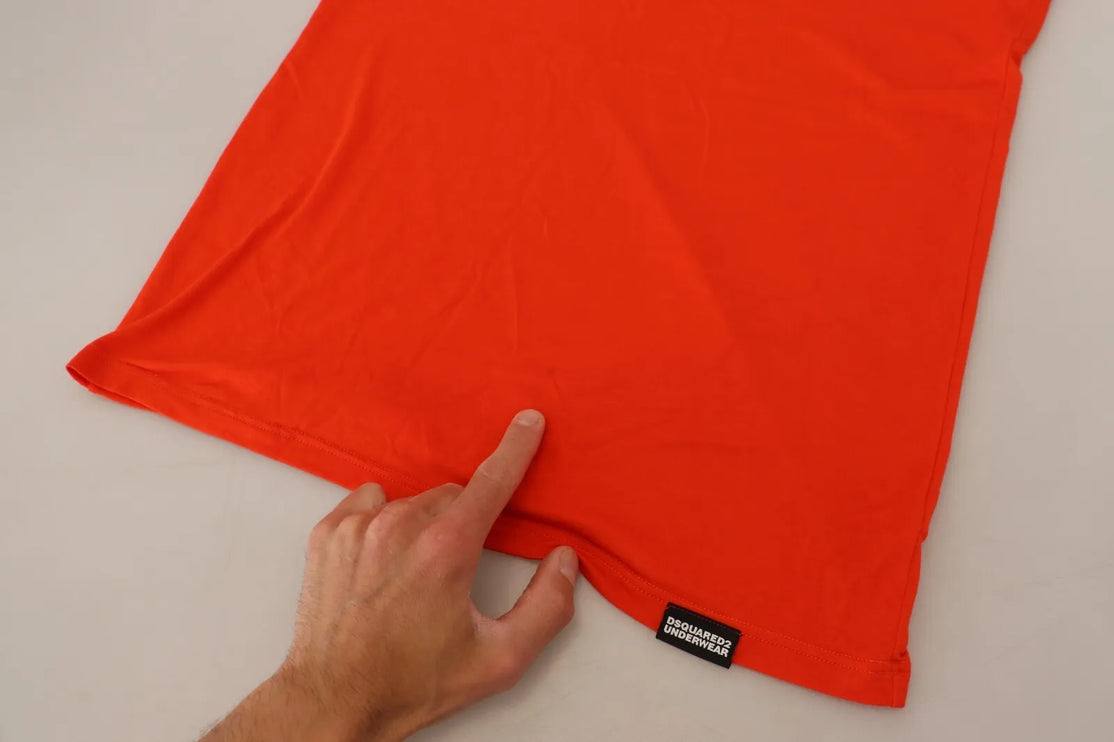 Camiseta de manga corta de modal naranja con cuello redondo