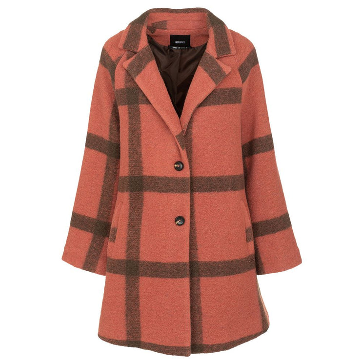 Manteau imparfait de mélange en laine rose chic