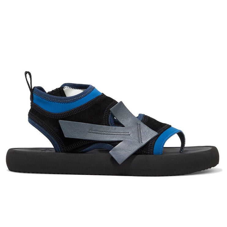 Sandali chic neoprene e pelle scamosciata in blu