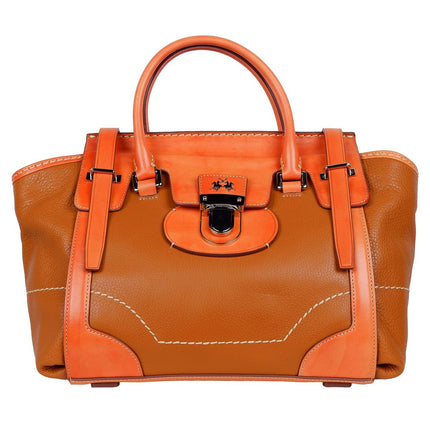 Bolso de piel naranja