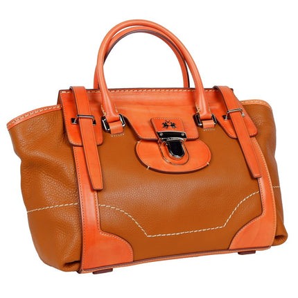 Bolso de piel naranja