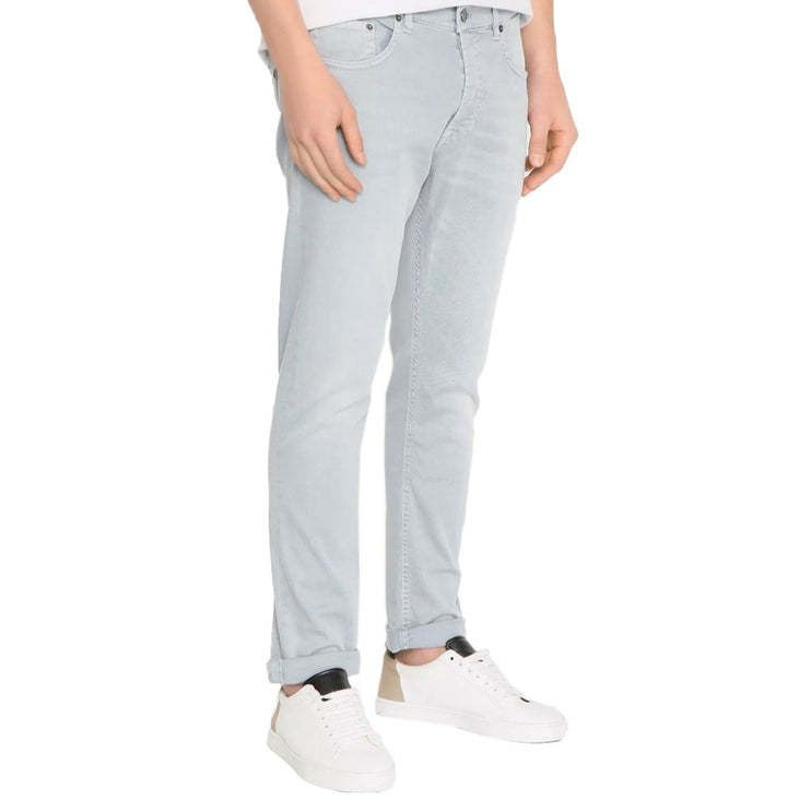 Jeans de mezclilla regular de gris de hielo elegante