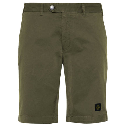 Elegante beige Bermuda -shorts met logo -patch