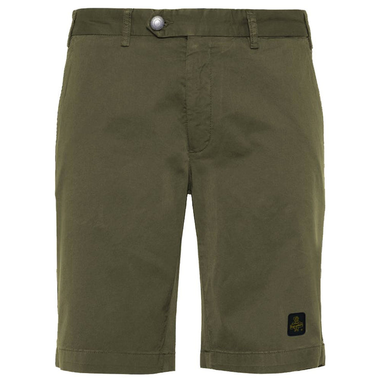 Eleganti pantaloncini beige bermuda con patch logo