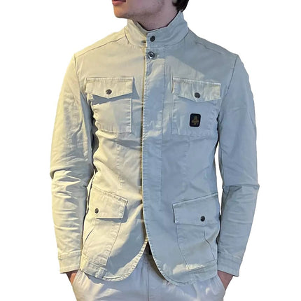 Slank beige vierpocket katoenen jas