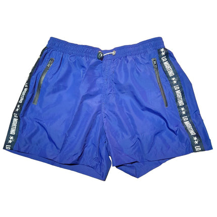 Short de natation masculin à rayures bleu chic