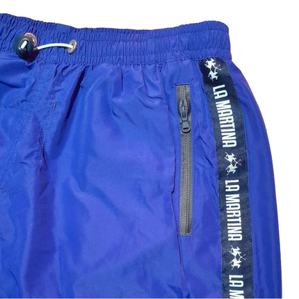 Short de natation masculin à rayures bleu chic