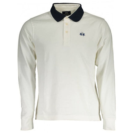 Polo en jersey blanc brodé élégant