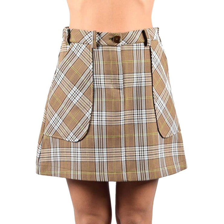 Chique tartan katoenen blend mini rok