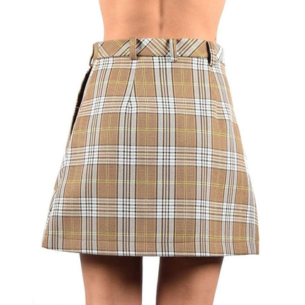 Chique tartan katoenen blend mini rok