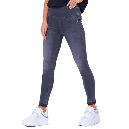 Chique grijs met een hoge taille grijs jeggings