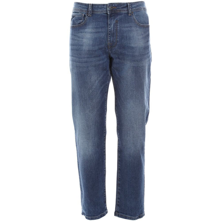 Jeans de mezclilla de confort de lavado mediano elegantes