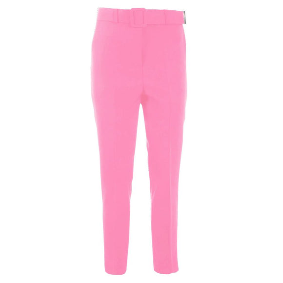 Pink Polyester Women Trouser