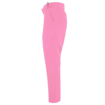 Pink Polyester Women Trouser