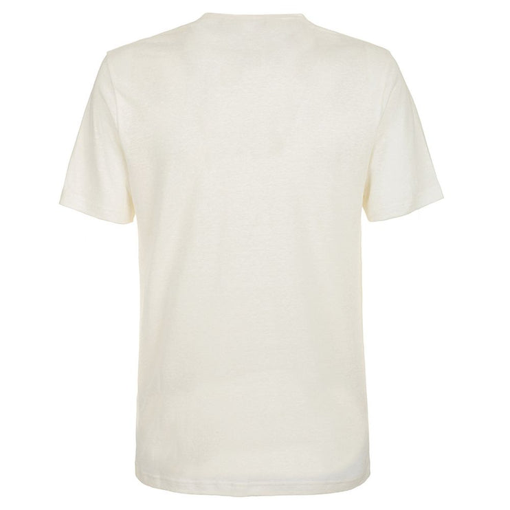 Elevated White Linen-Cotton Blend Tee