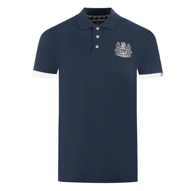 Polo en coton élégant avec emblème de logo de contraste