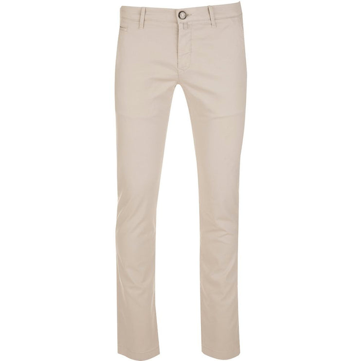 Pantalon chino en coton beige - élégance slim fit