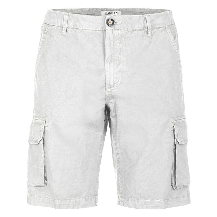 Elegant White Cotton Shorts for Men