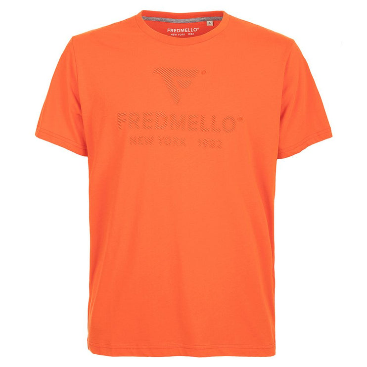 Orange Cotton Men T-Shirt