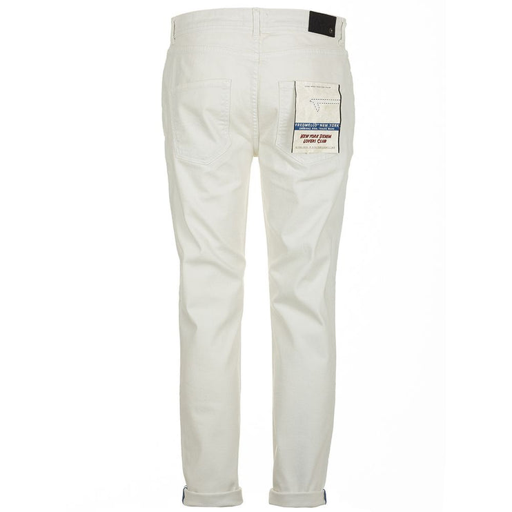 Elegant White Denim Trousers for Men