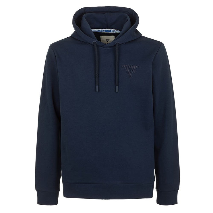 Soft Cotton-Blend Blue Hoodie with Logo Design