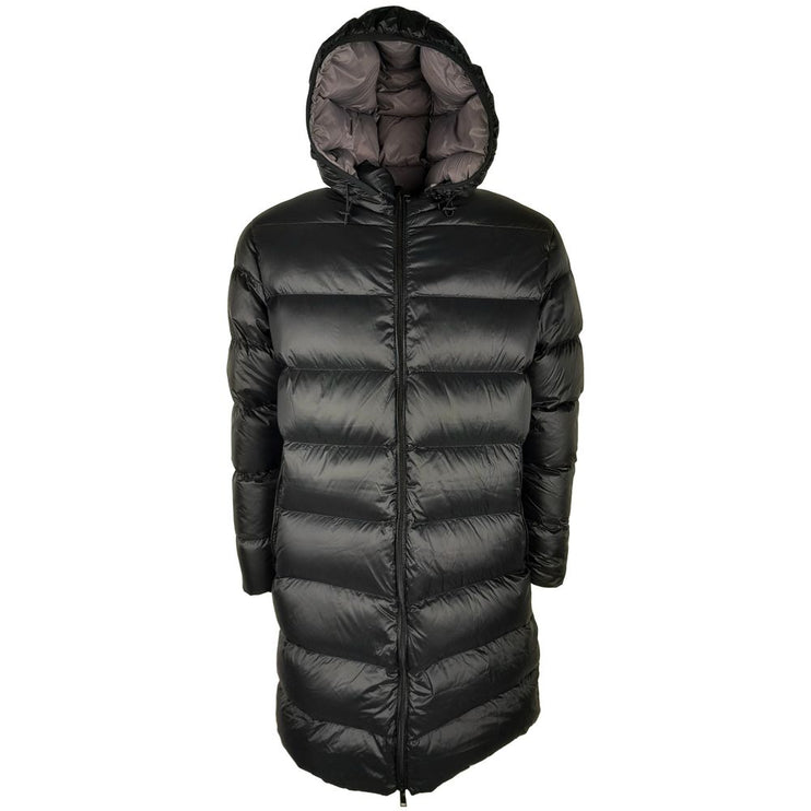 Veste en nylon noir élégant avec capuche