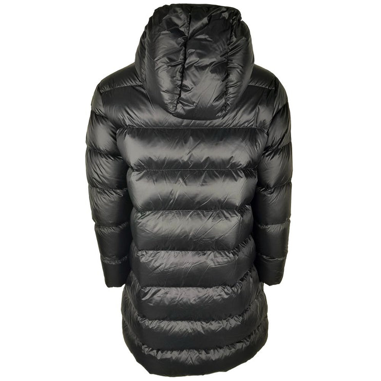 Veste en nylon noir élégant avec capuche