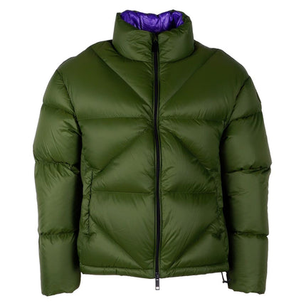 Veste en puffler en nylon vert chic