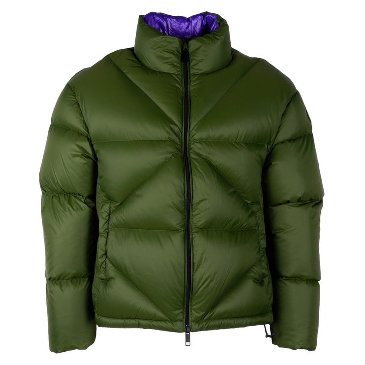 Veste en puffler en nylon vert chic