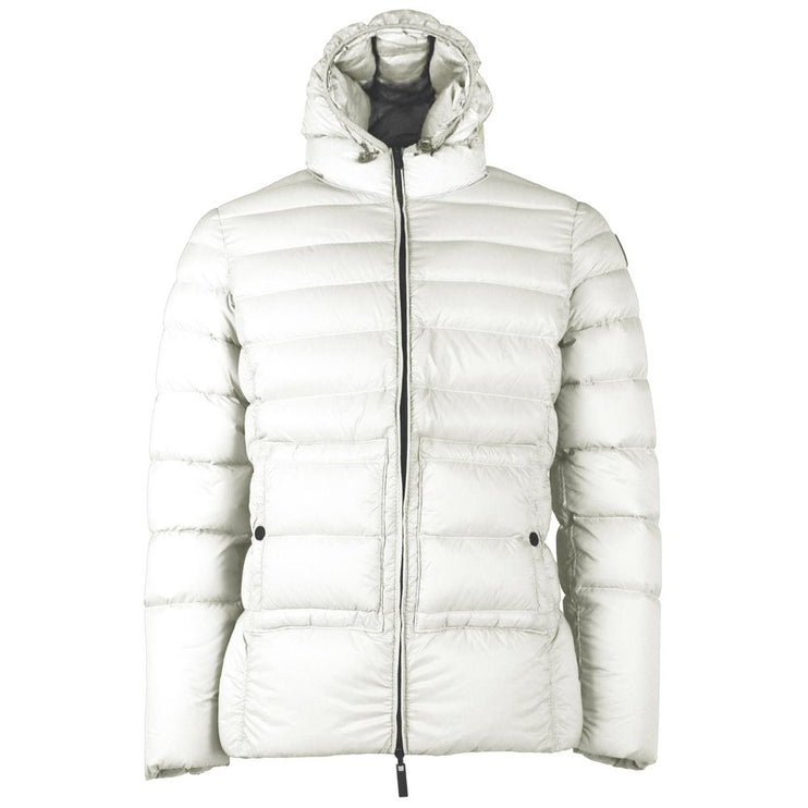 Veste à capuche en nylon blanc réversible