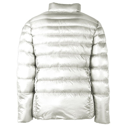 Veste à capuche en nylon blanc réversible