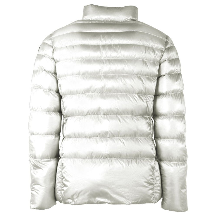 Veste à capuche en nylon blanc réversible