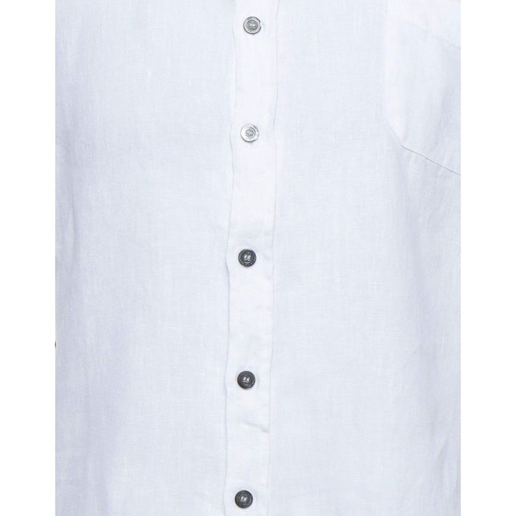 Elegante camisa de lino blanco para hombres