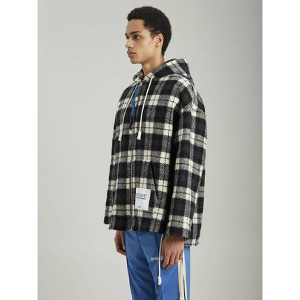 Archival Check Cashmere Hooded Jacket