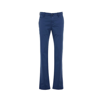 Elegantes pantalones chino de ajuste delgado en azul