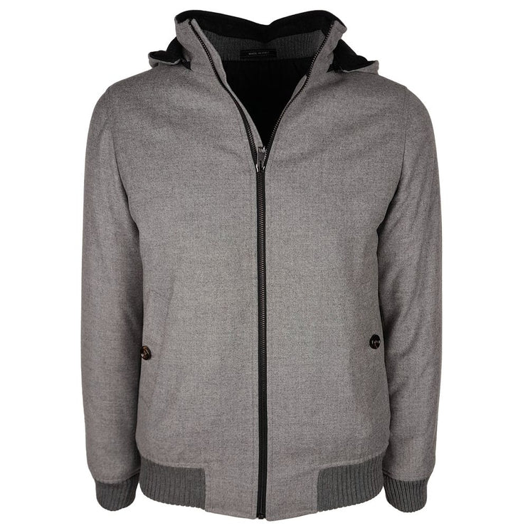 Elegant Wool-Cashmere Men's Jacket with Hood