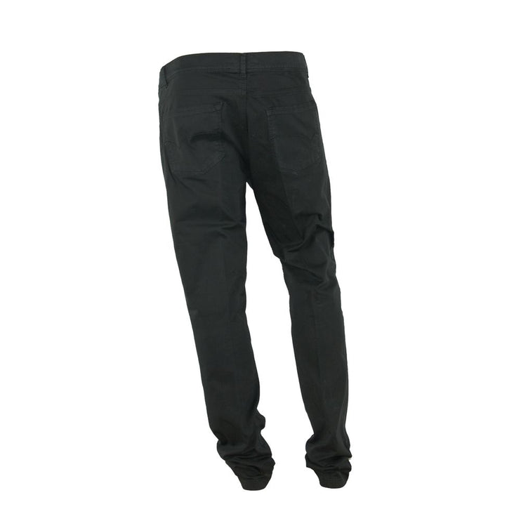 Elegantes pantalones de algodón negro de verano