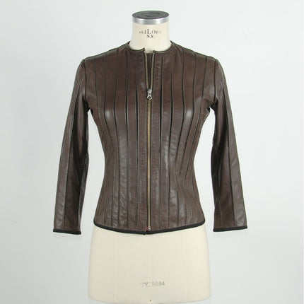 Veste en cuir marron élégant pour style élégant