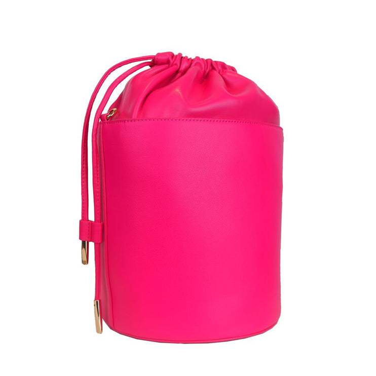 Bolso bandolera de piel fucsia Elegance