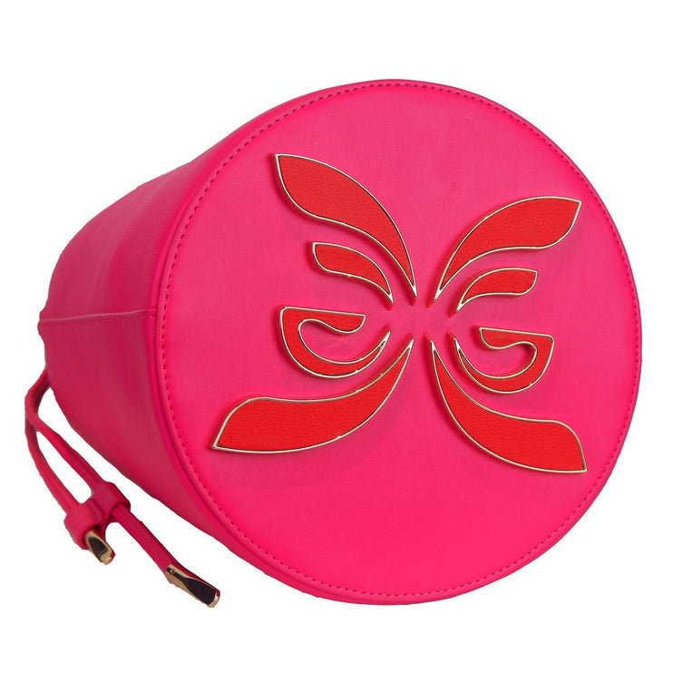 Bolso bandolera de piel fucsia Elegance