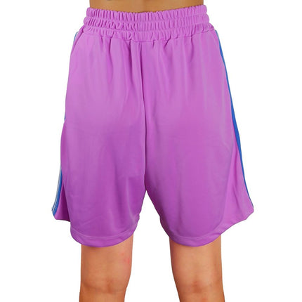 Shorts bermuda a strisce chic con logo ricamato