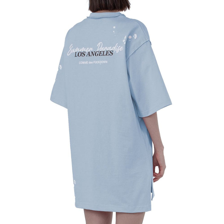 Robe de t-shirt en coton élégant en bleu clair