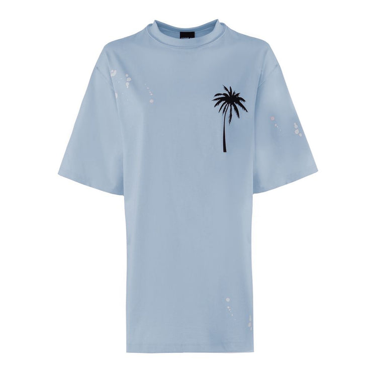 Robe de t-shirt en coton élégant en bleu clair