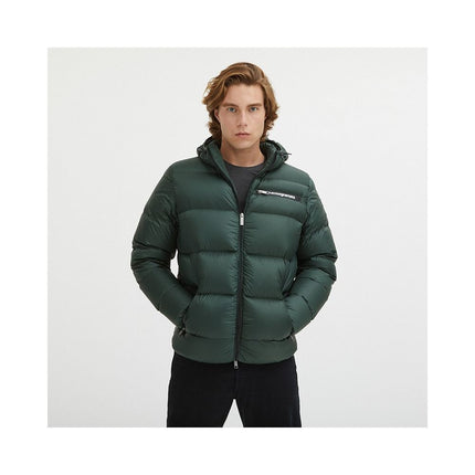 Veste d'hiver à capuche vert foncé élégant