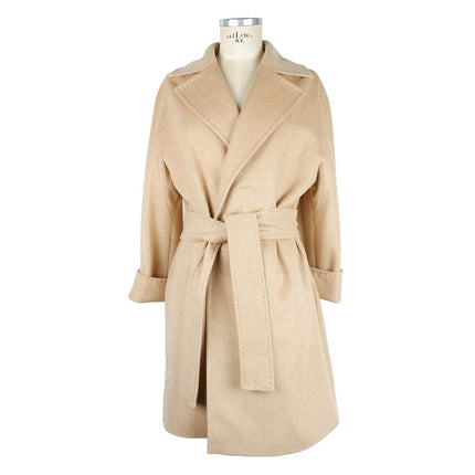 Manteau de femmes en laine beige élégante