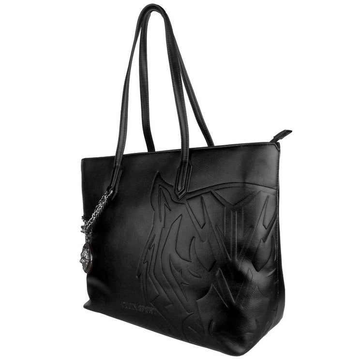 Bolso shopper chic de ecopiel negra