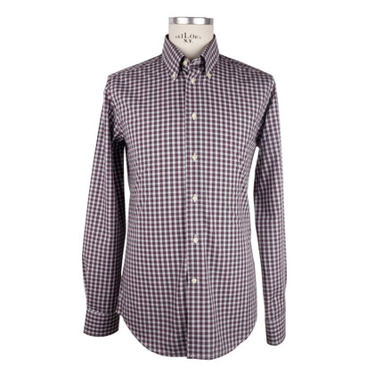 Elegant rood geruite Milano katoenen shirt