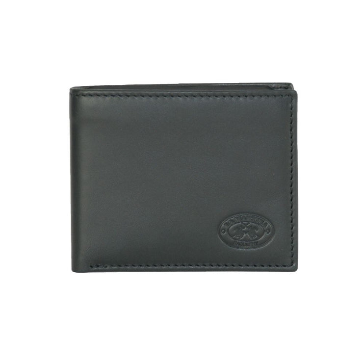 Elegante cartera de piel negra