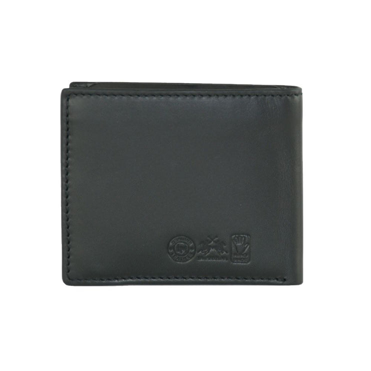 Elegante cartera de piel negra